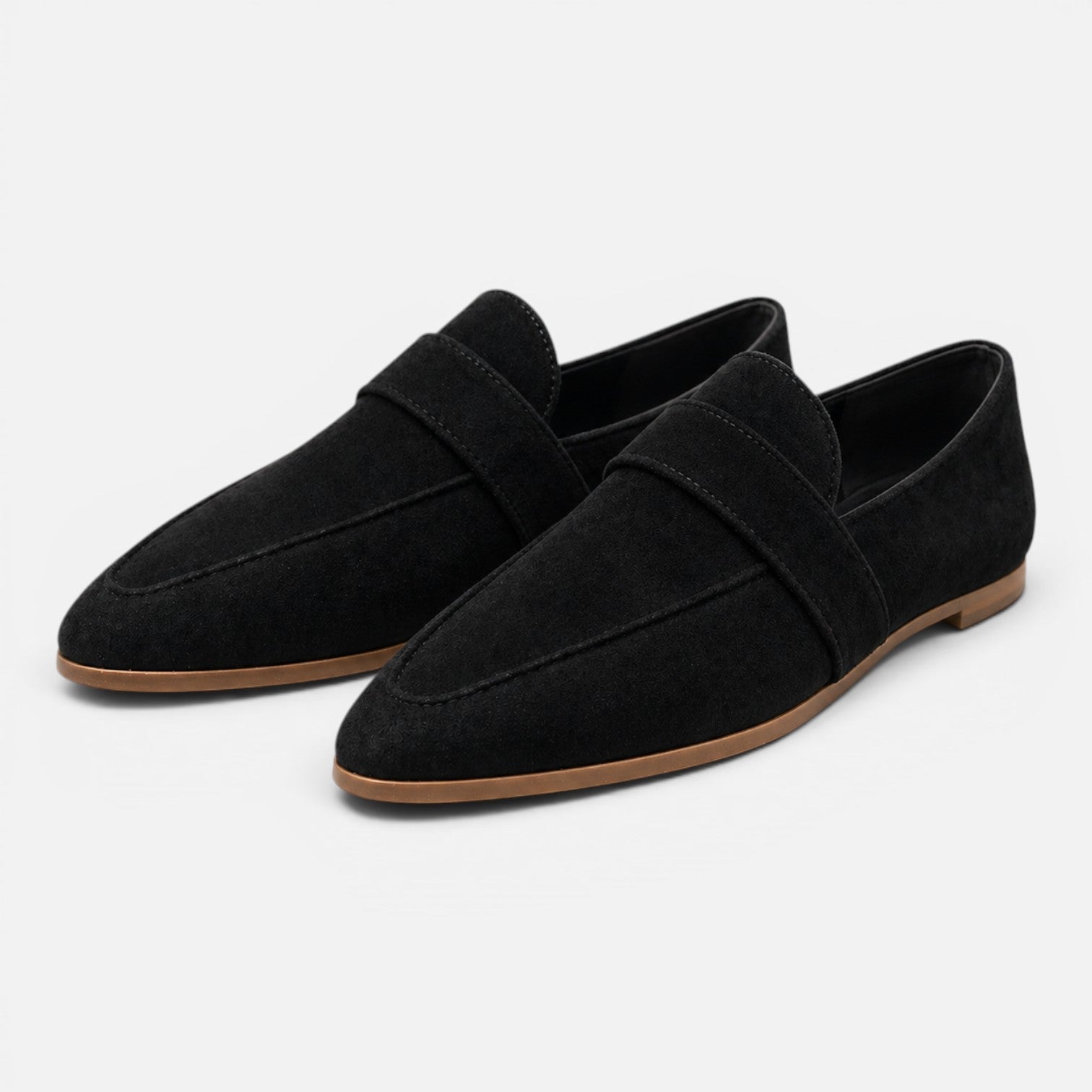 Suede Pointed Toe Loafers for Women | Classic Comfort Slip-On Shoes