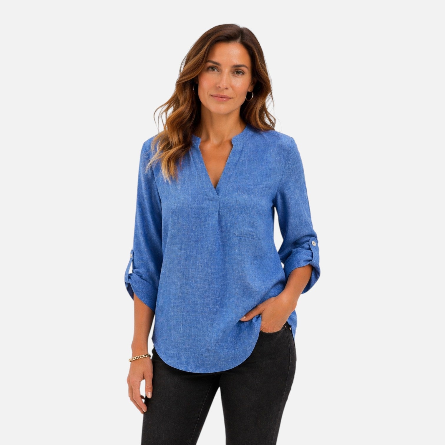 V Neck Long Sleeve Blouse | Elegant Casual Top for Women