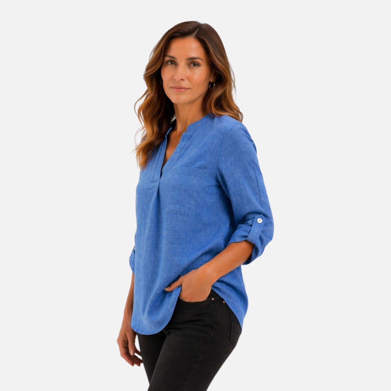 V Neck Long Sleeve Blouse | Elegant Casual Top for Women