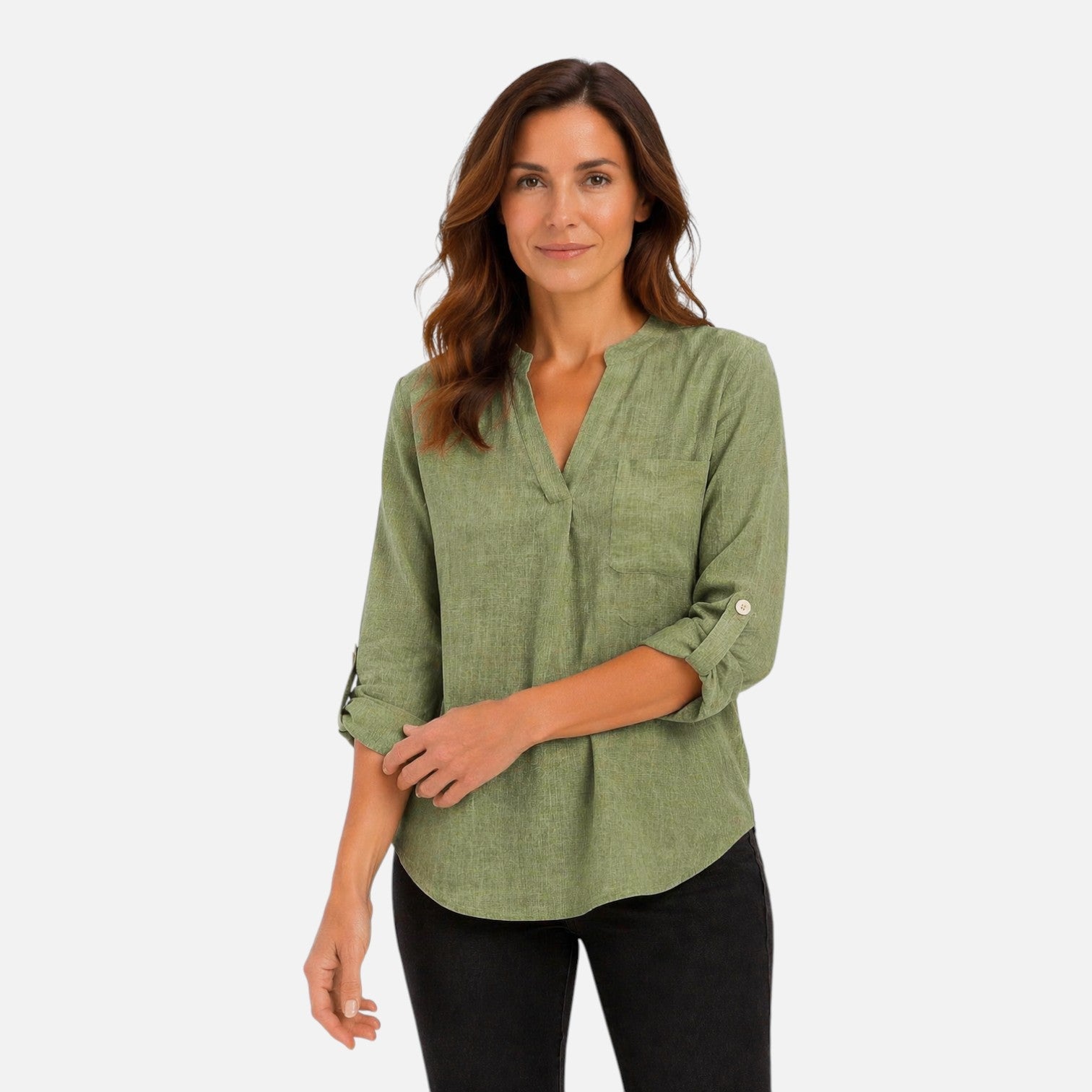 V Neck Long Sleeve Blouse | Elegant Casual Top for Women