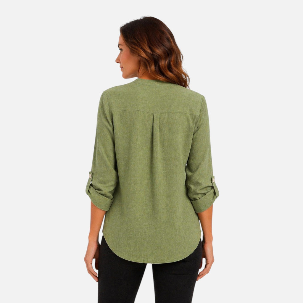 V Neck Long Sleeve Blouse | Elegant Casual Top for Women