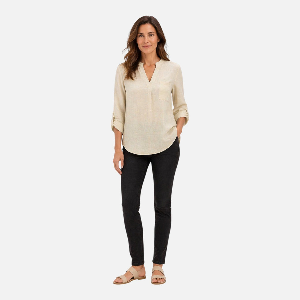 V Neck Long Sleeve Blouse | Elegant Casual Top for Women