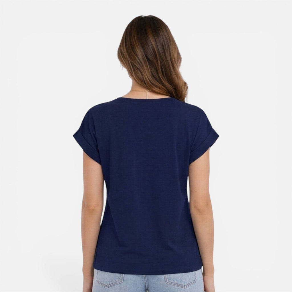 V-Neck Twist Front T-Shirt for Women | Soft Casual Summer Top