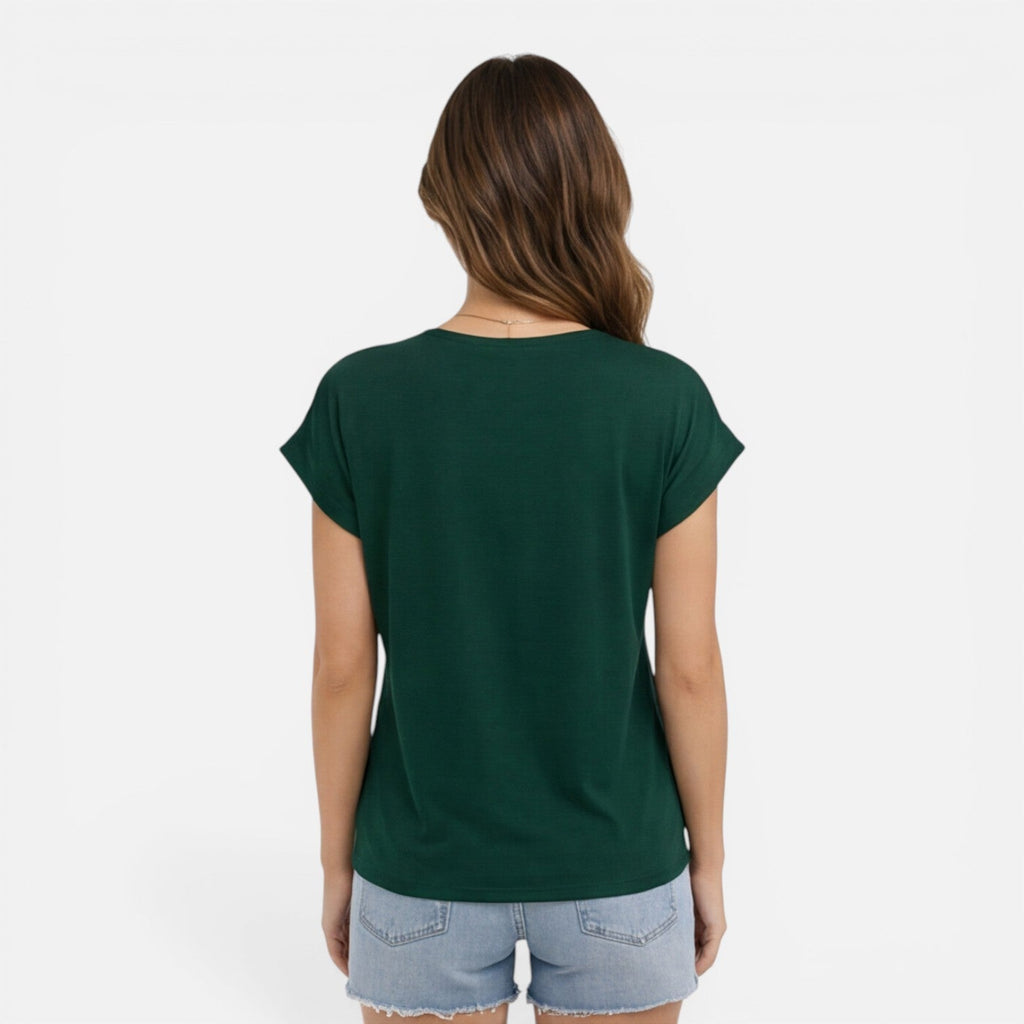 V-Neck Twist Front T-Shirt for Women | Soft Casual Summer Top
