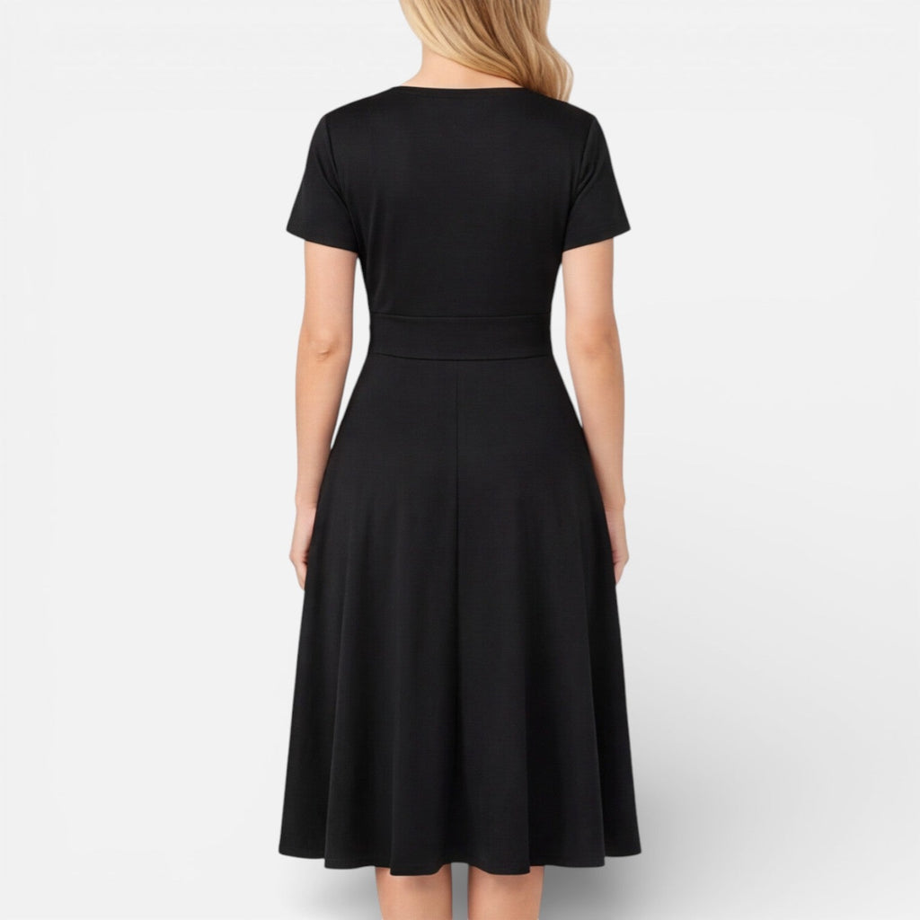 V Neck Wrap Dress | High Waist | Formal Wedding Guest Attire for Women