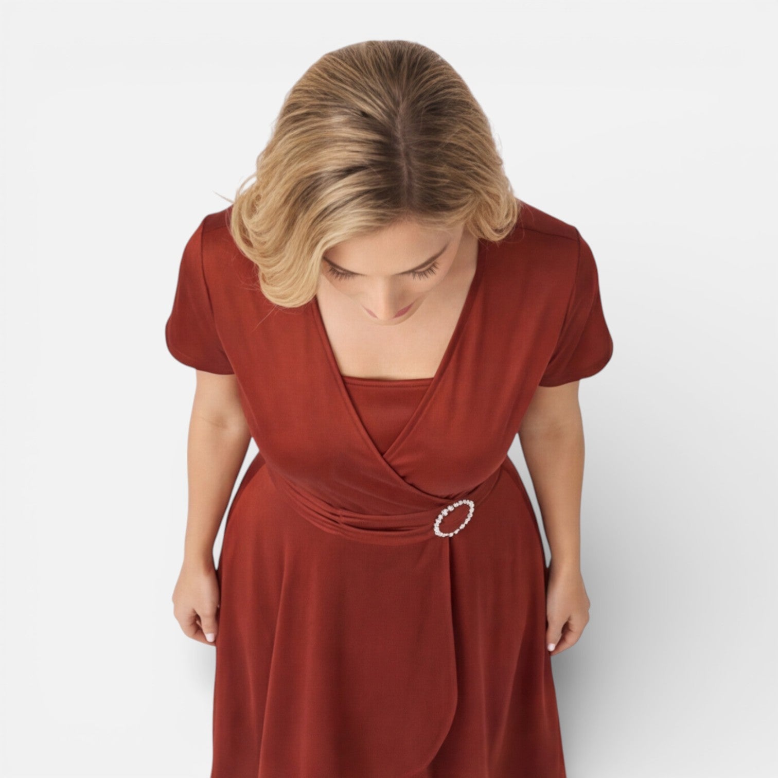V Neck Wrap Dress | High Waist | Formal Wedding Guest Attire for Women