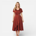 V Neck Wrap Dress | High Waist | Formal Wedding Guest Attire for Women