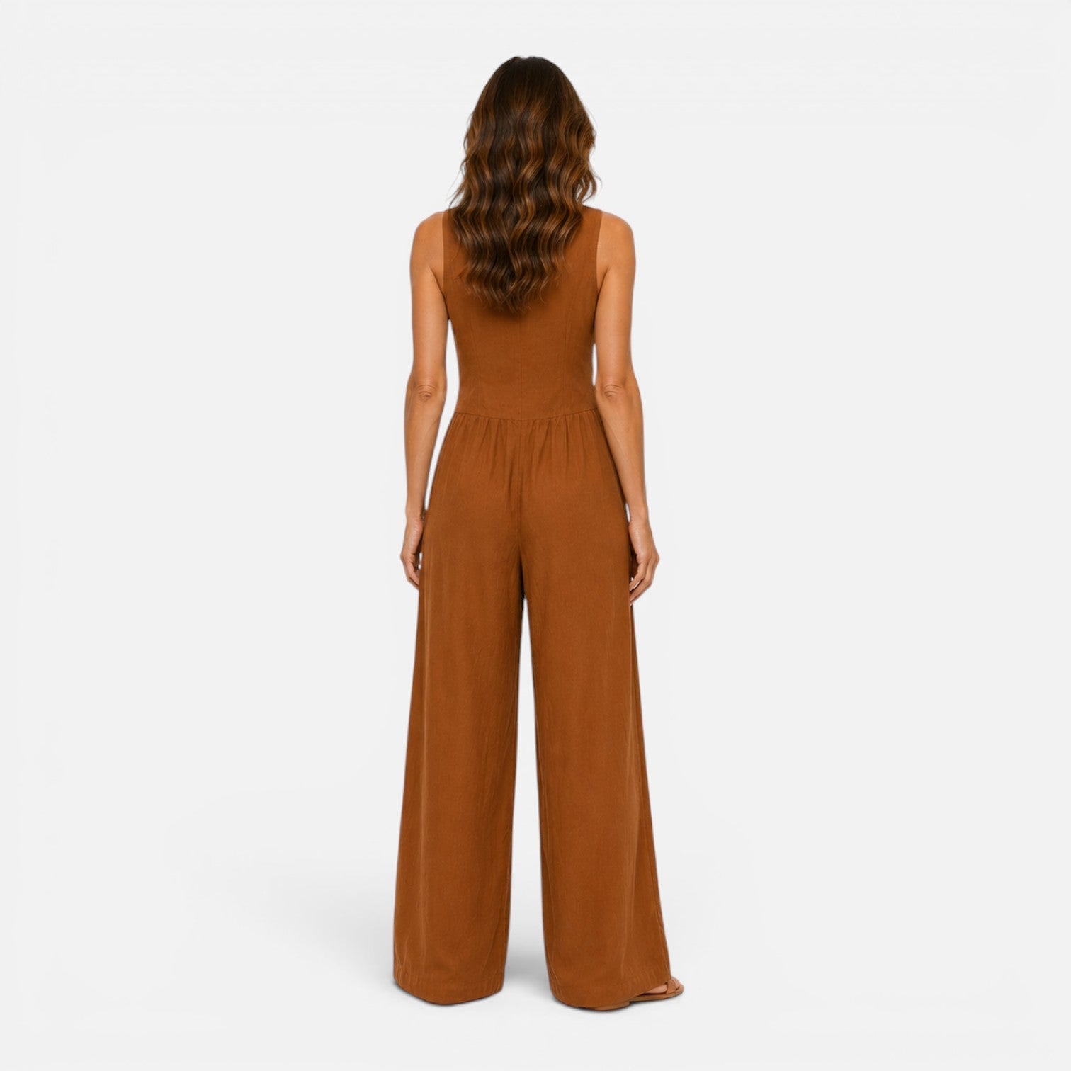 Wide Leg Jumpsuit for Women with Button Detail - Casual Chic Outfit