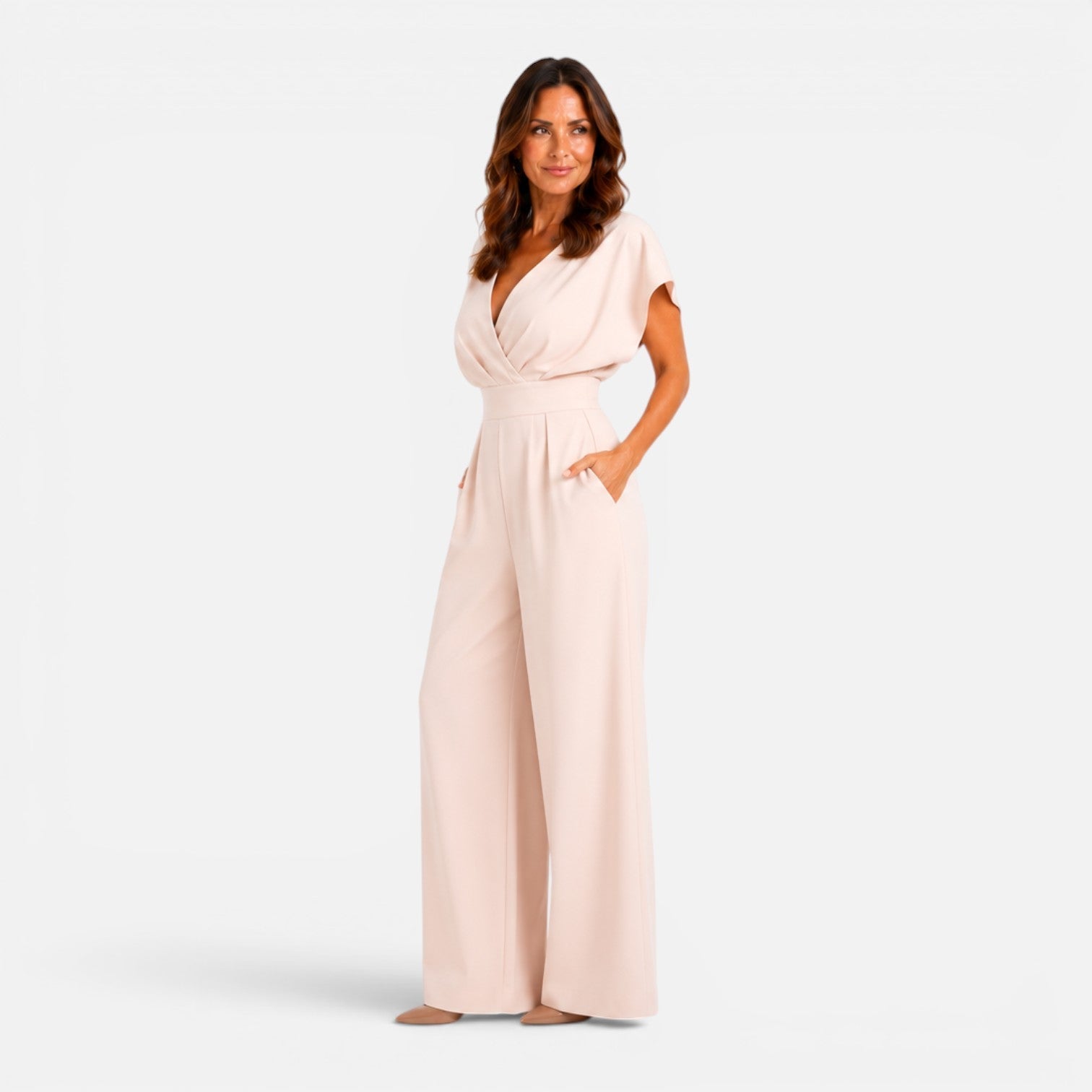 Wide Leg Jumpsuit for Women with Pockets - Casual Chic Design