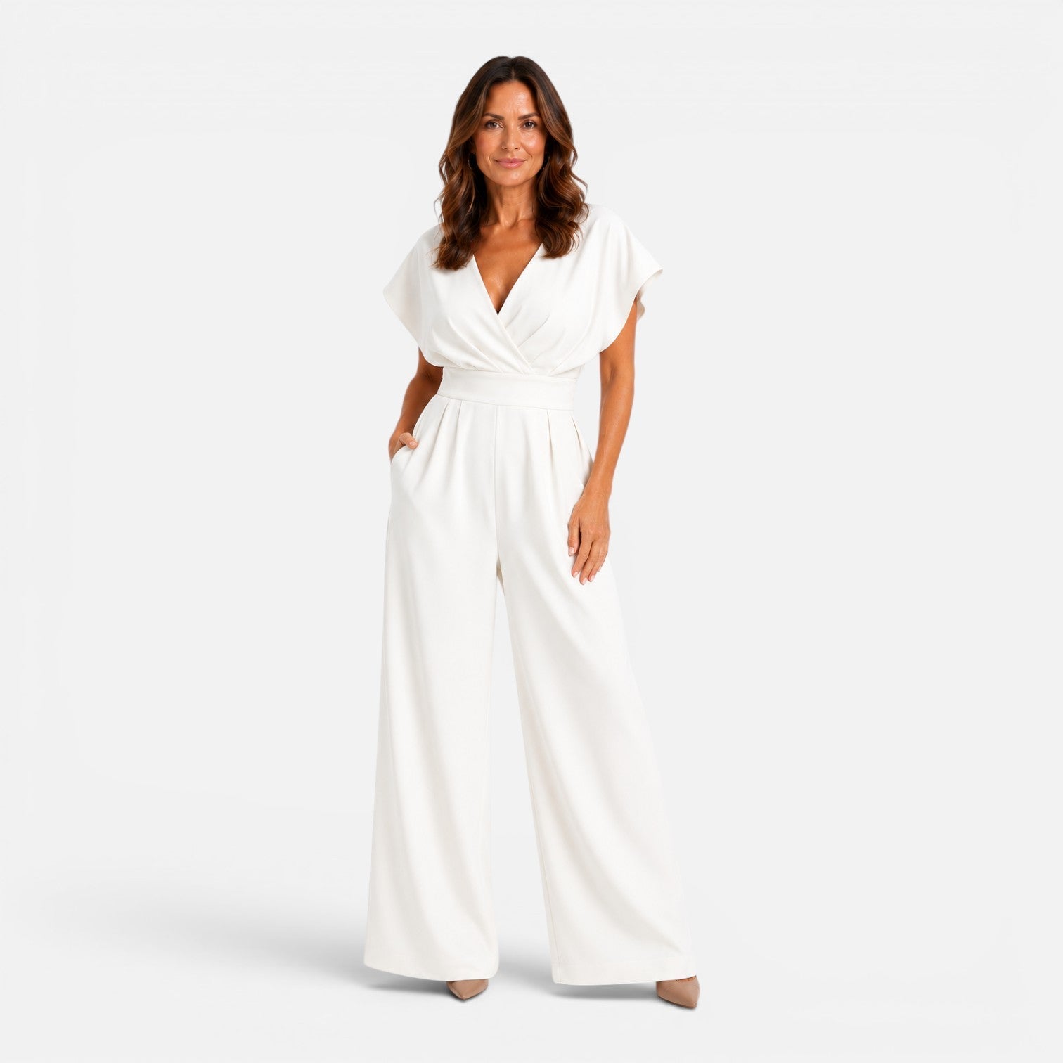Wide Leg Jumpsuit for Women with Pockets - Casual Chic Design