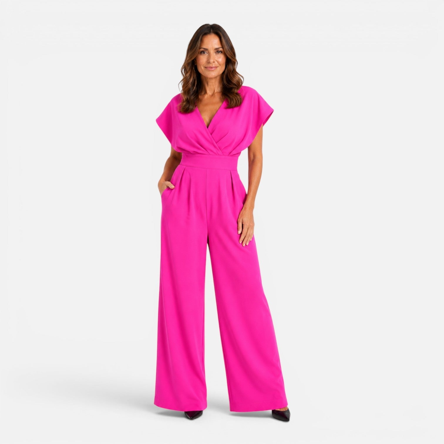 Wide Leg Jumpsuit for Women with Pockets - Casual Chic Design