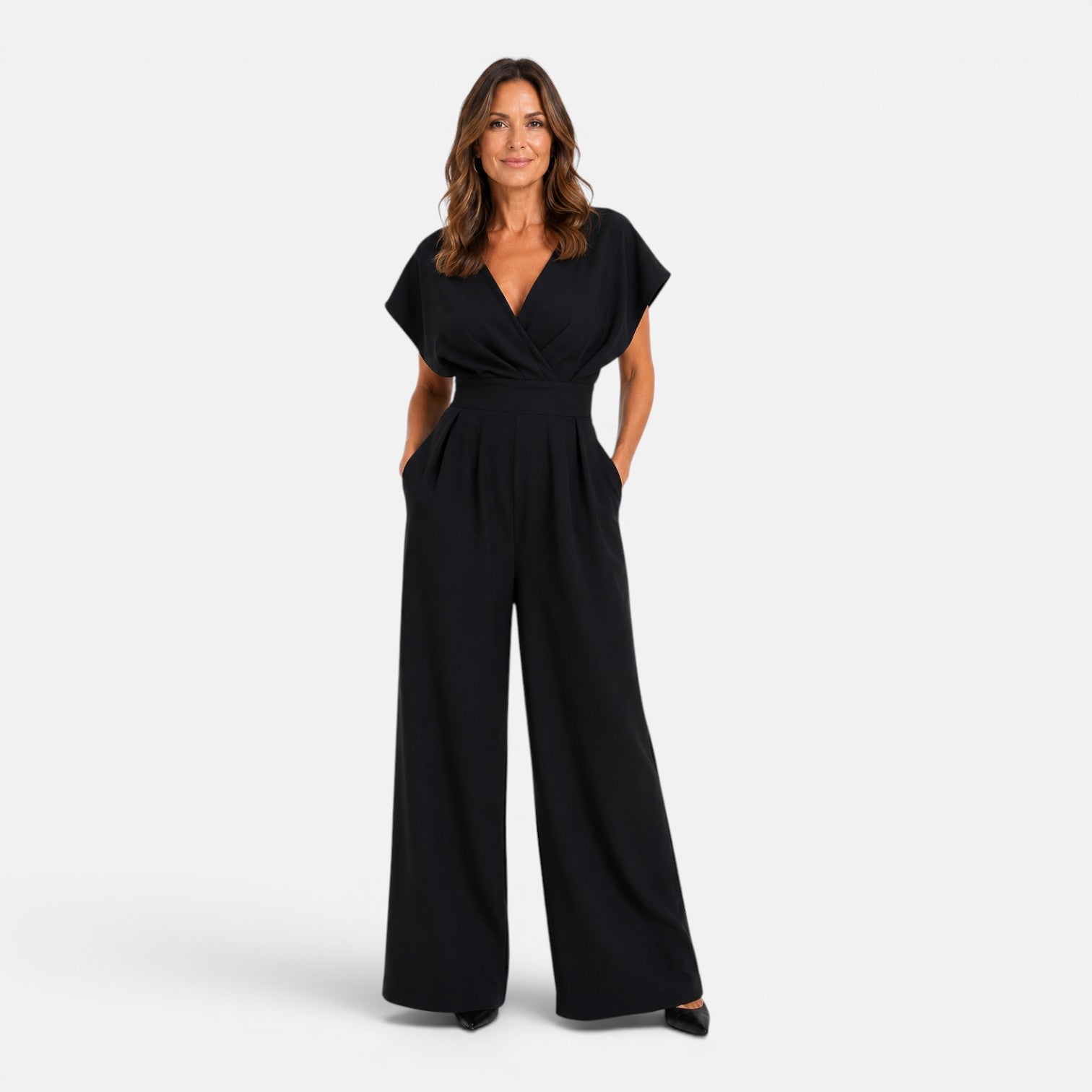 Wide Leg Jumpsuit for Women with Pockets - Casual Chic Design