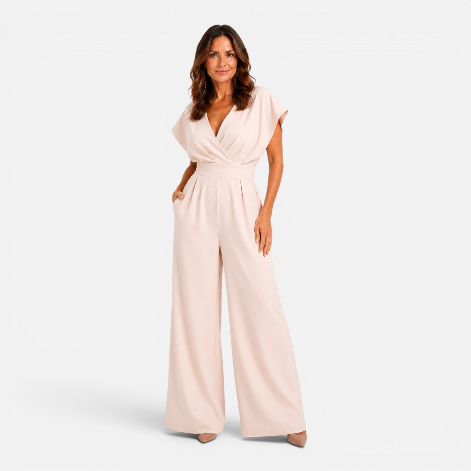 Wide Leg Jumpsuit for Women with Pockets - Casual Chic Design