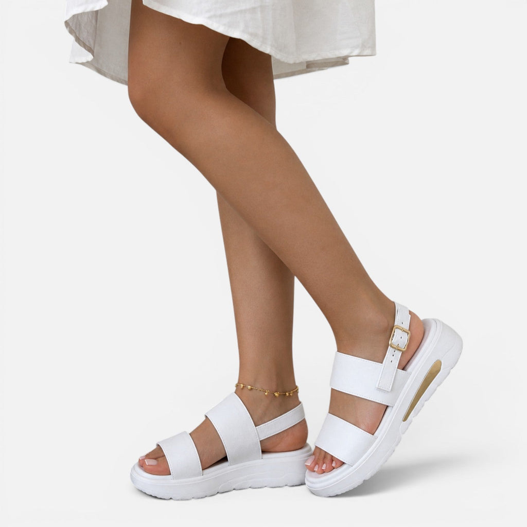 Women's Adjustable Buckle Platform Sandals - Comfortable Summer Footwear