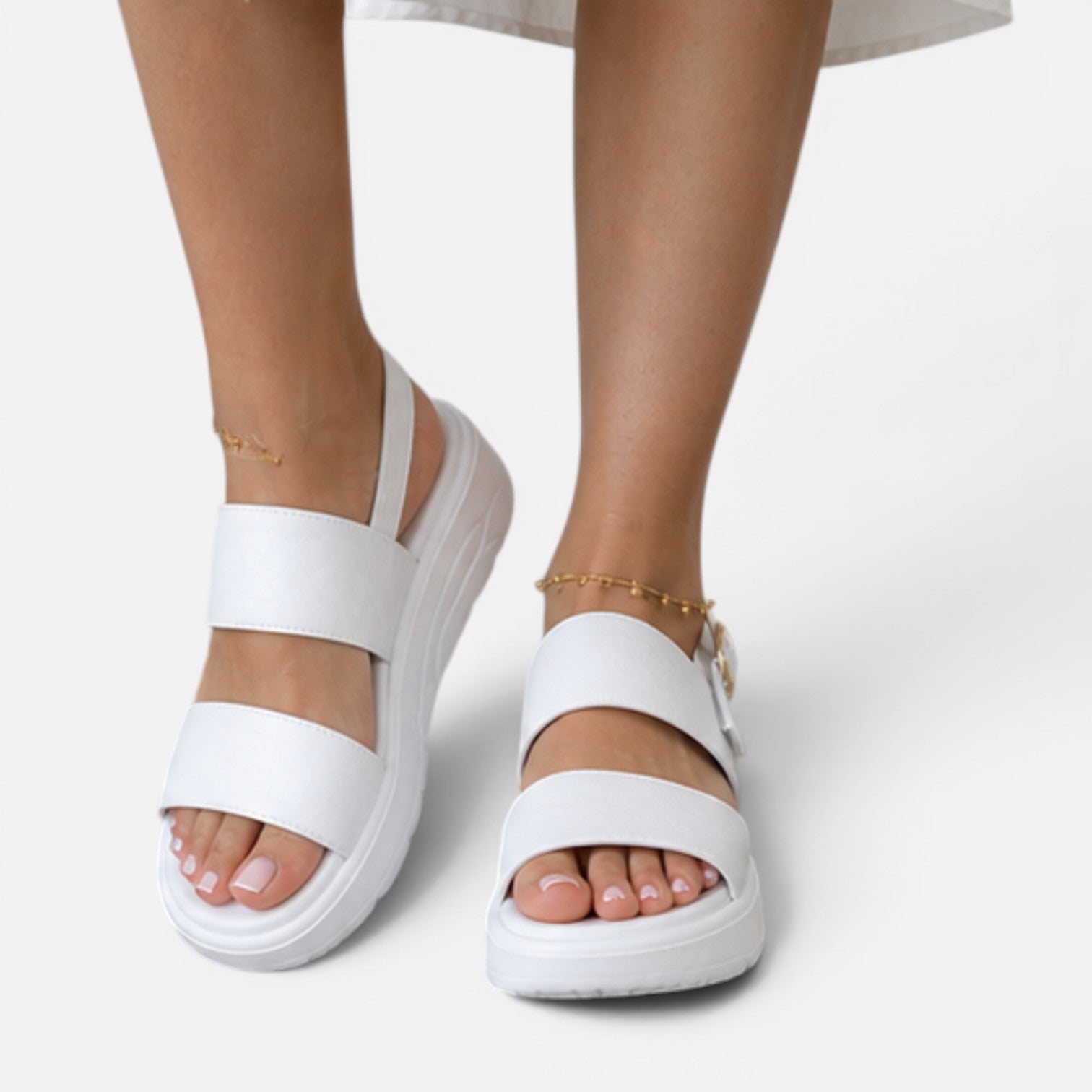 Women's Adjustable Buckle Platform Sandals - Comfortable Summer Footwear