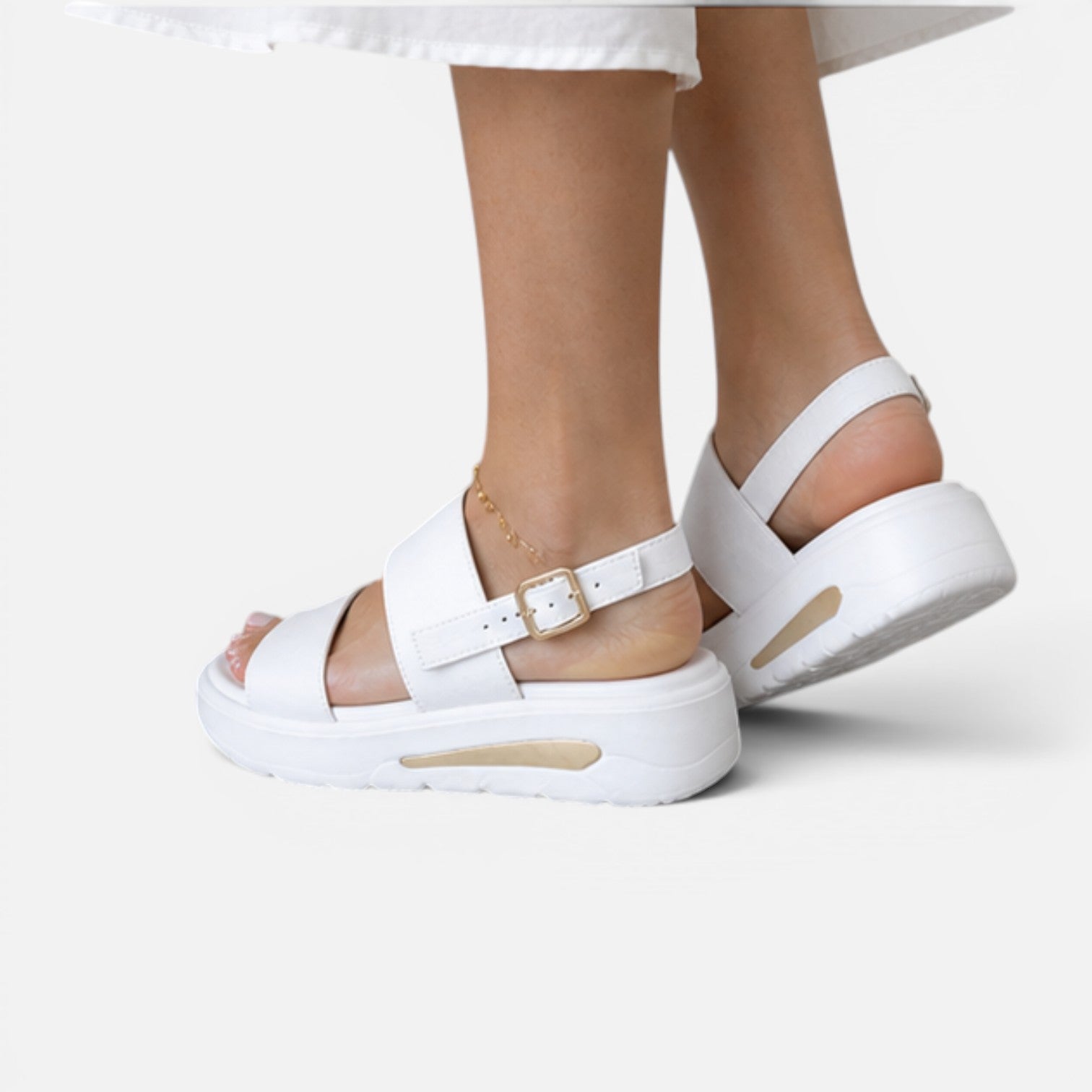 Women's Adjustable Buckle Platform Sandals - Comfortable Summer Footwear