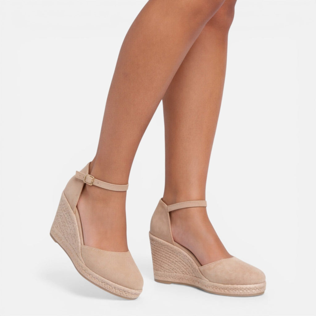 Women's Closed Toe Wedge Sandals with Ankle Strap for Comfort