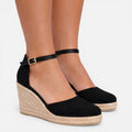 Women's Closed Toe Wedge Sandals with Ankle Strap for Comfort