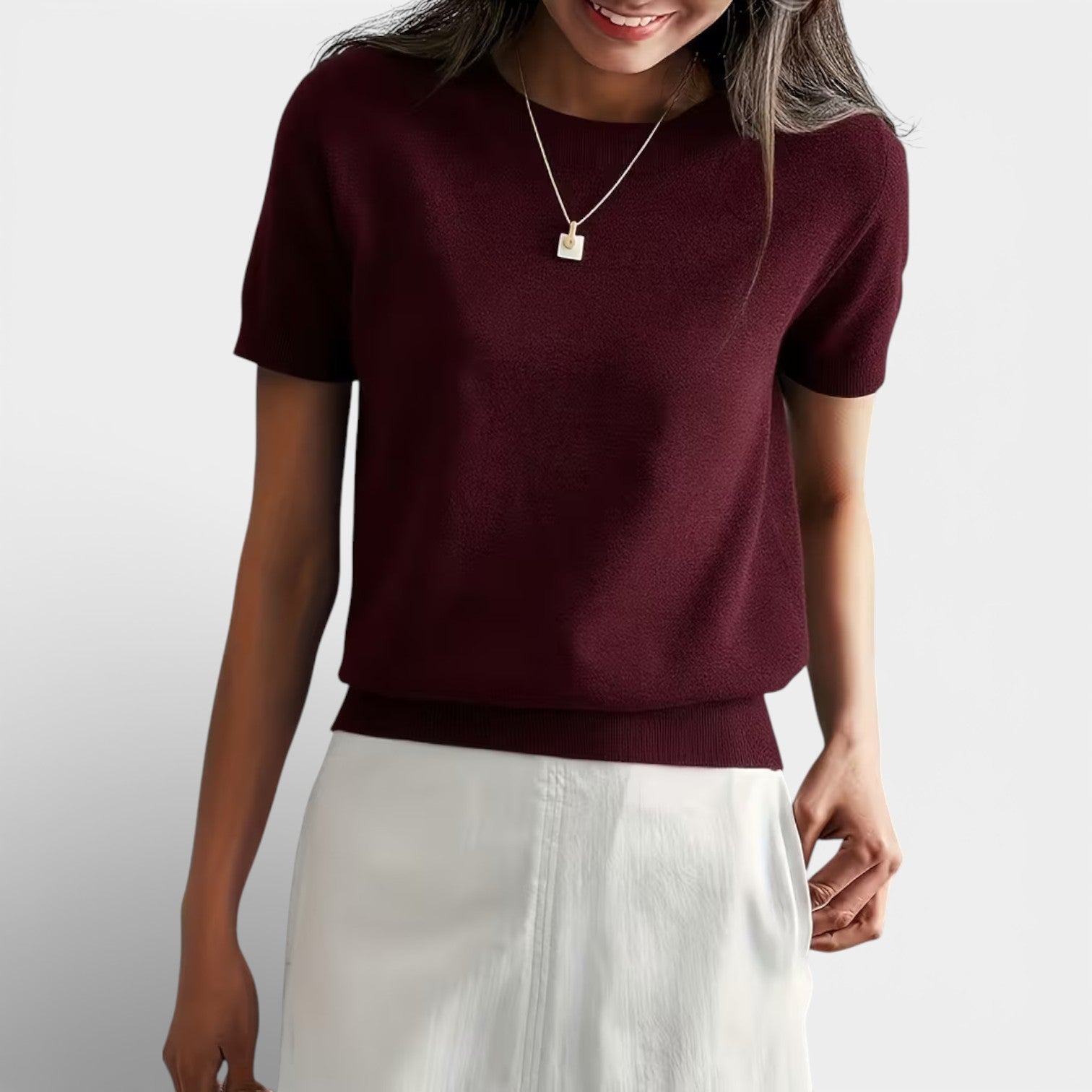Women's Comfortable Wool Blend Knit Top - Classic Fit Casual Wear