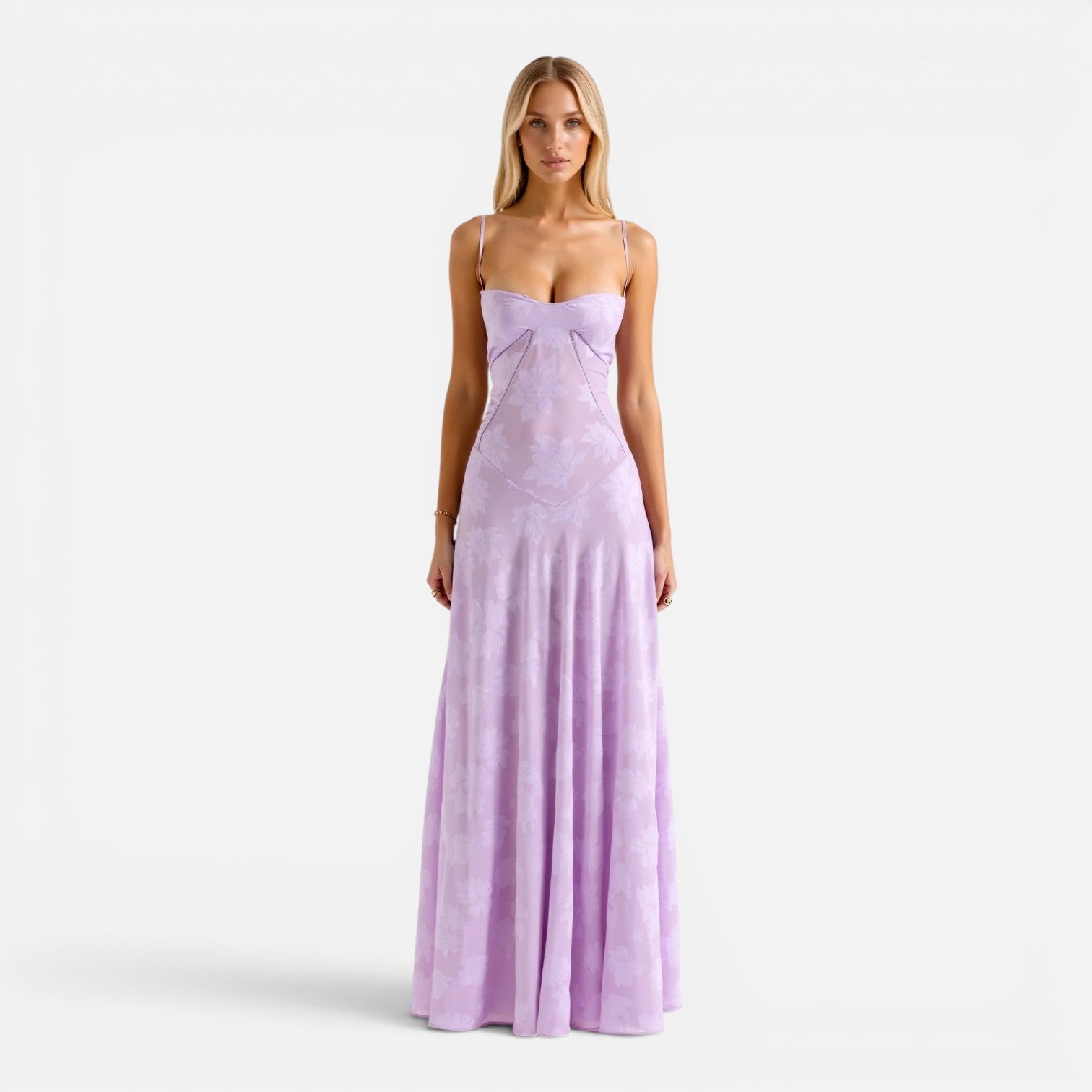 Women's Corset Maxi Dress | Elegant Wedding Guest Attire in Soft Fabric
