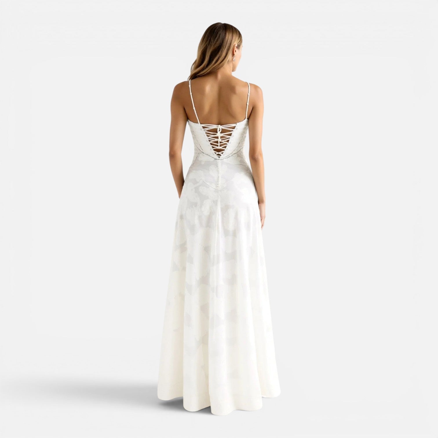 Women's Corset Maxi Dress | Elegant Wedding Guest Attire in Soft Fabric