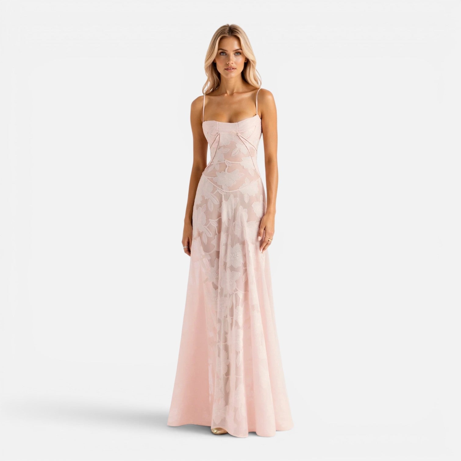 Women's Corset Maxi Dress | Elegant Wedding Guest Attire in Soft Fabric