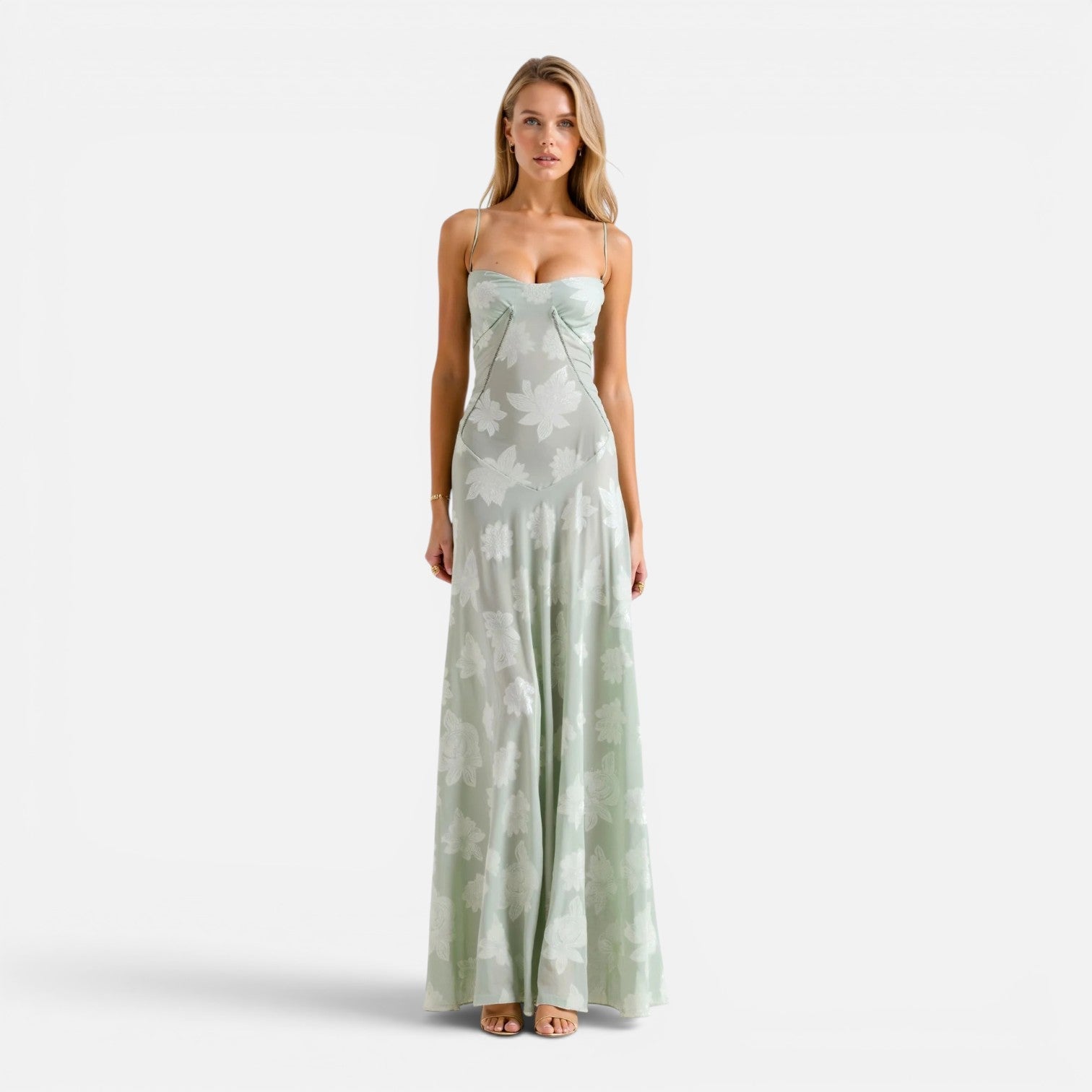 Women's Corset Maxi Dress | Elegant Wedding Guest Attire in Soft Fabric