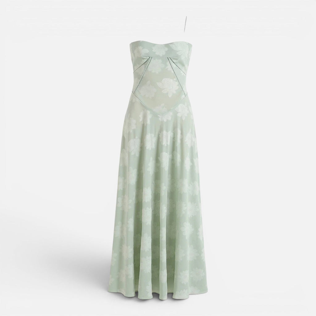 Women's Corset Maxi Dress | Elegant Wedding Guest Attire in Soft Fabric