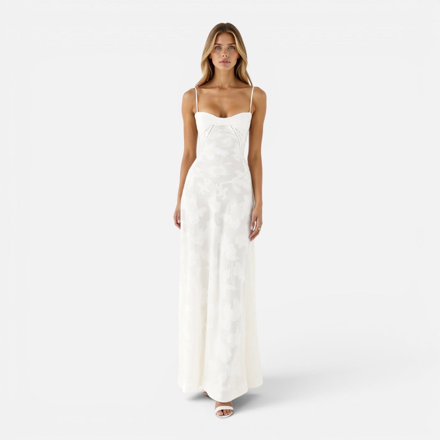 Women's Corset Maxi Dress | Elegant Wedding Guest Attire in Soft Fabric
