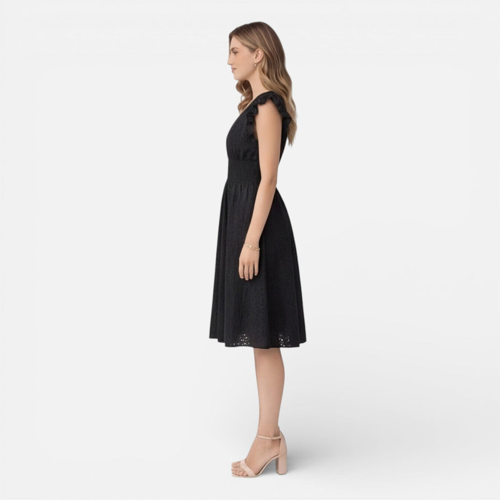 Women's Cotton Lace Midi Dress | Elegant Summer Wedding Guest Attire