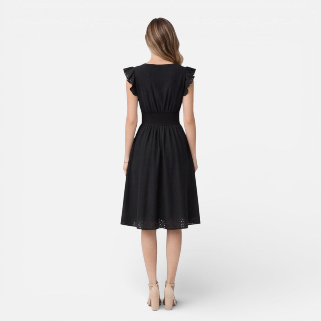 Women's Cotton Lace Midi Dress | Elegant Summer Wedding Guest Attire