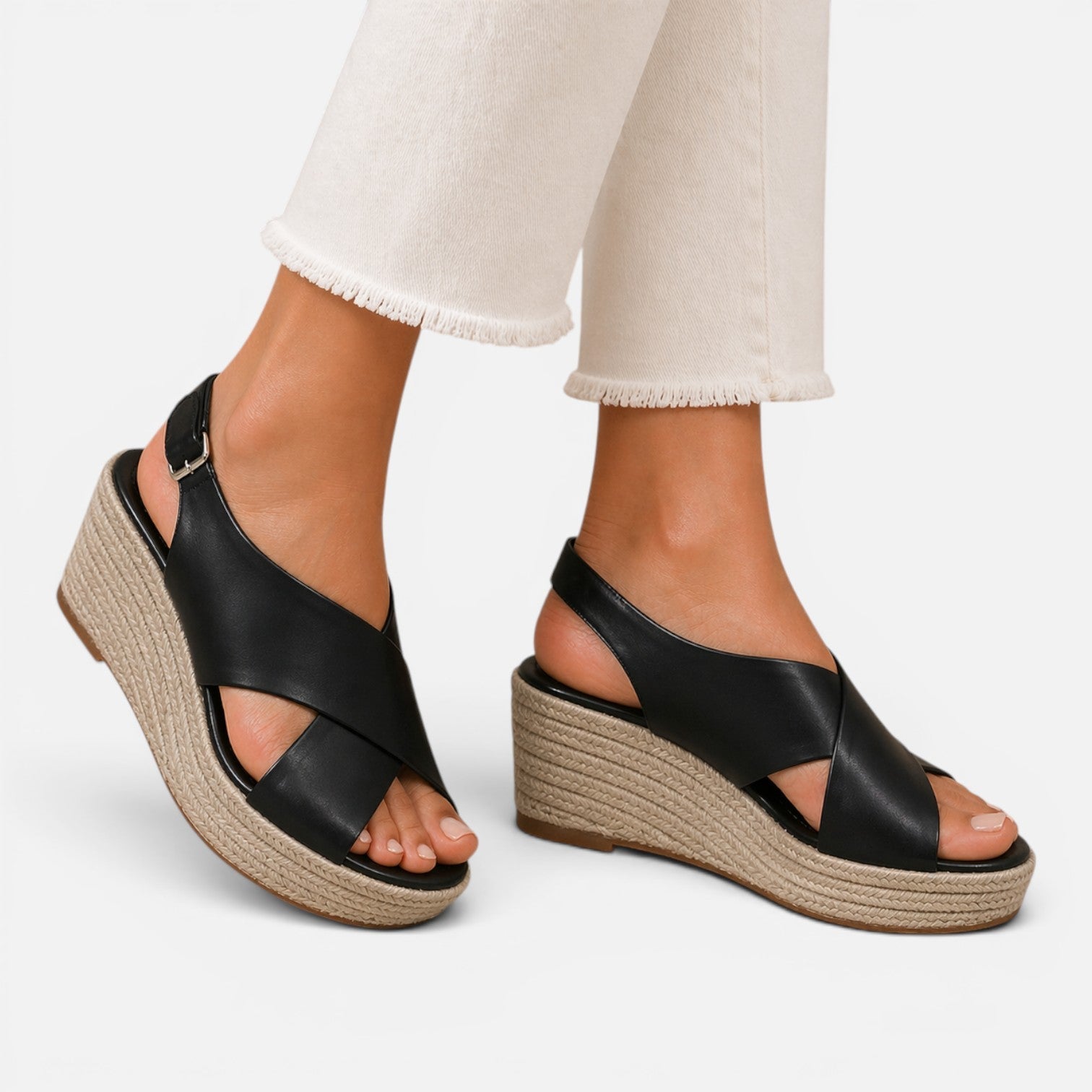 Women's Cushioned Espadrille Wedge Sandals for Summer Comfort