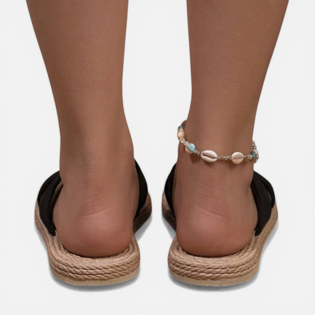 Women's Espadrille Cross Strap Sandals | Comfortable Slip-On Slides
