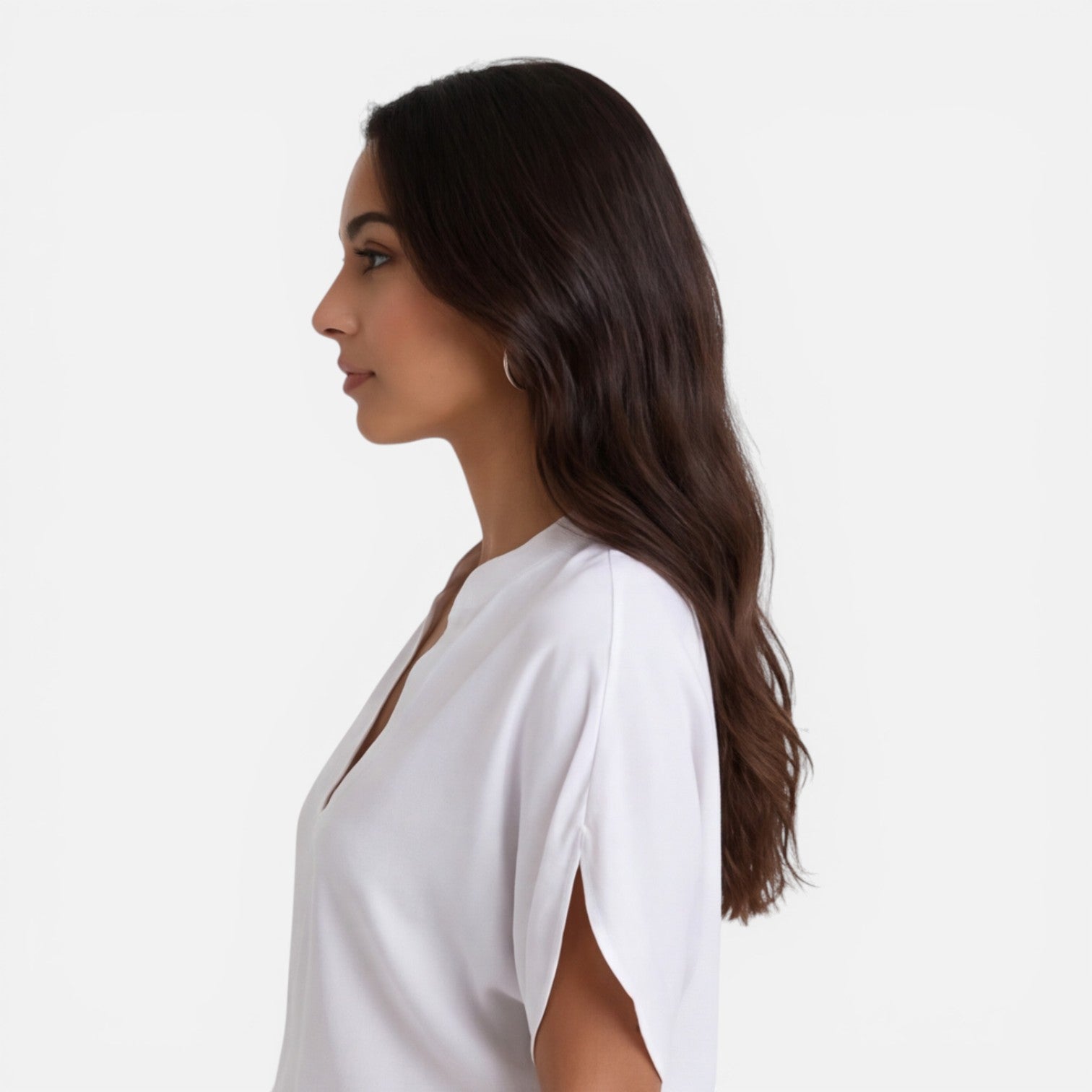 Women's Lightweight Chiffon V-Neck Blouse - Casual Summer Top