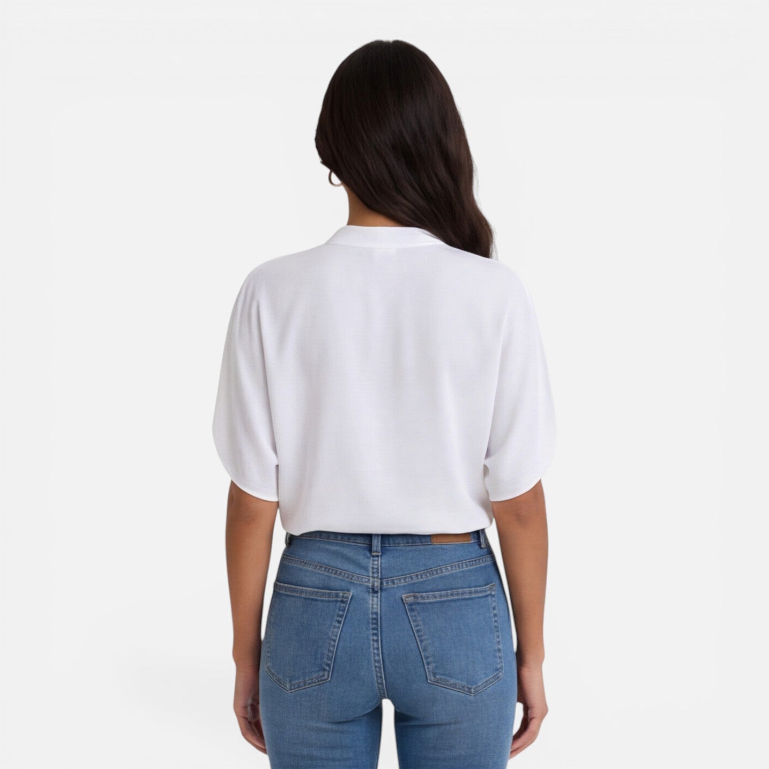 Women's Lightweight Chiffon V-Neck Blouse - Casual Summer Top