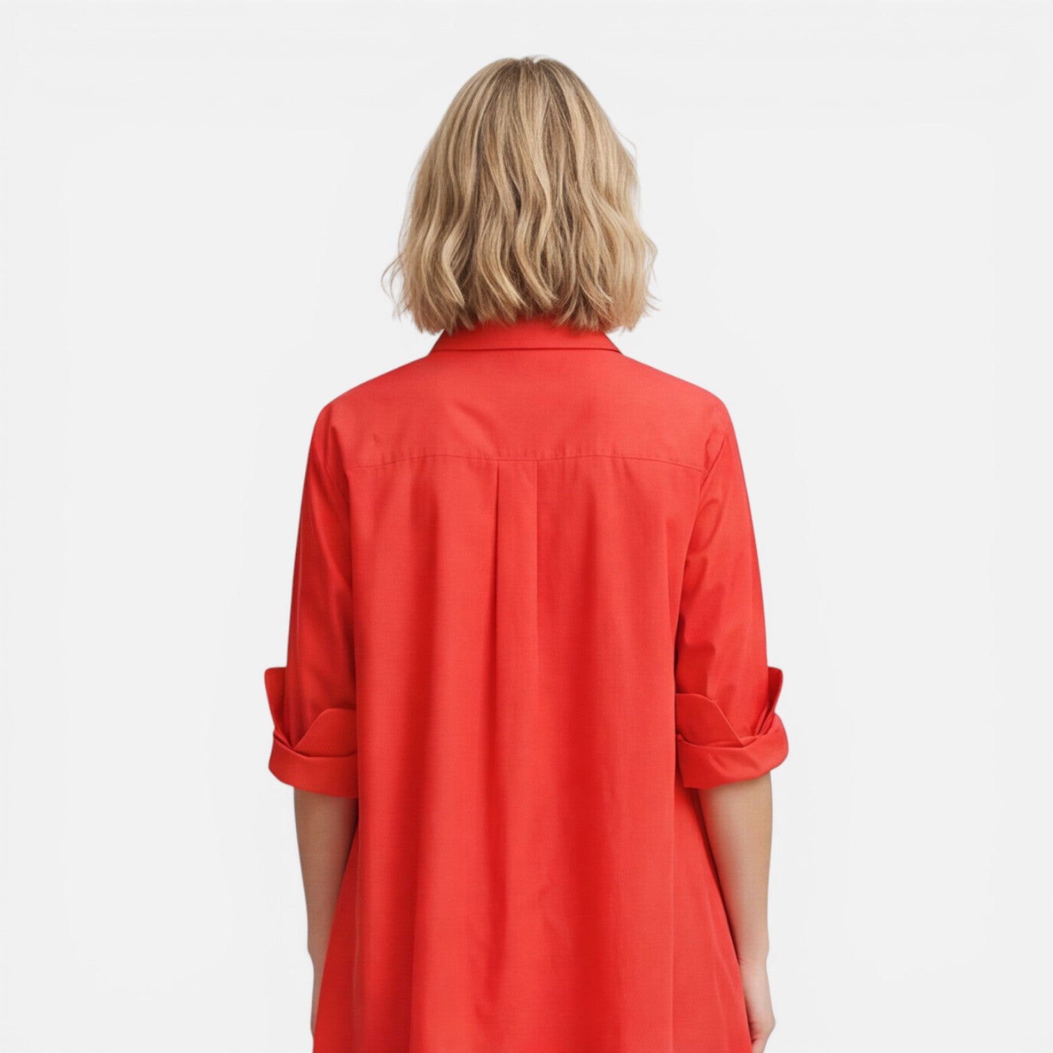 Women's Lightweight Midi Shirt Dress - Comfortable Loose Fit for Casual Wear