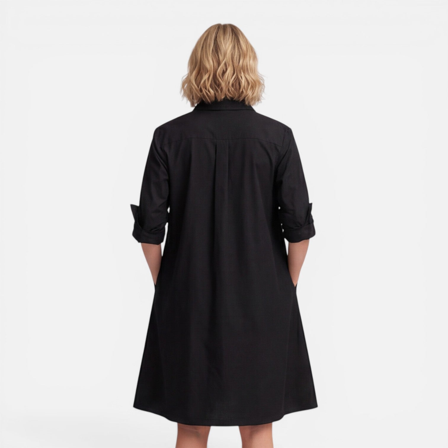 Women's Lightweight Midi Shirt Dress - Comfortable Loose Fit for Casual Wear