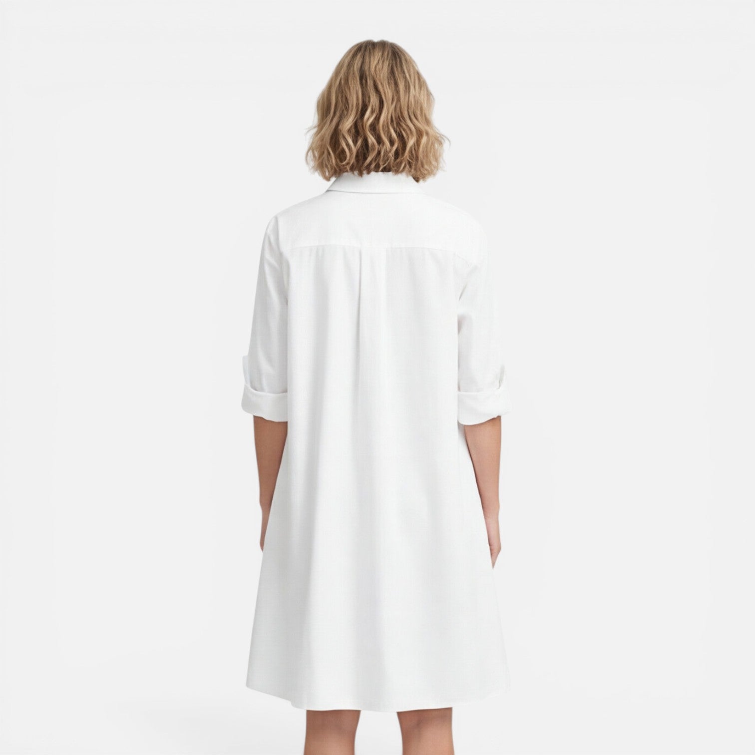 Women's Lightweight Midi Shirt Dress - Comfortable Loose Fit for Casual Wear