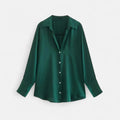 Women's Long Sleeve Button-Front Blouse - Classic Fit for Everyday Wear