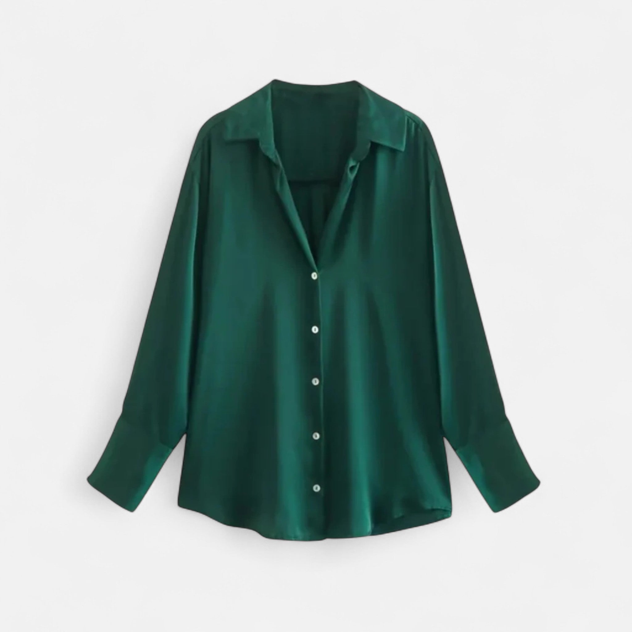Women's Long Sleeve Button-Front Blouse - Classic Fit for Everyday Wear