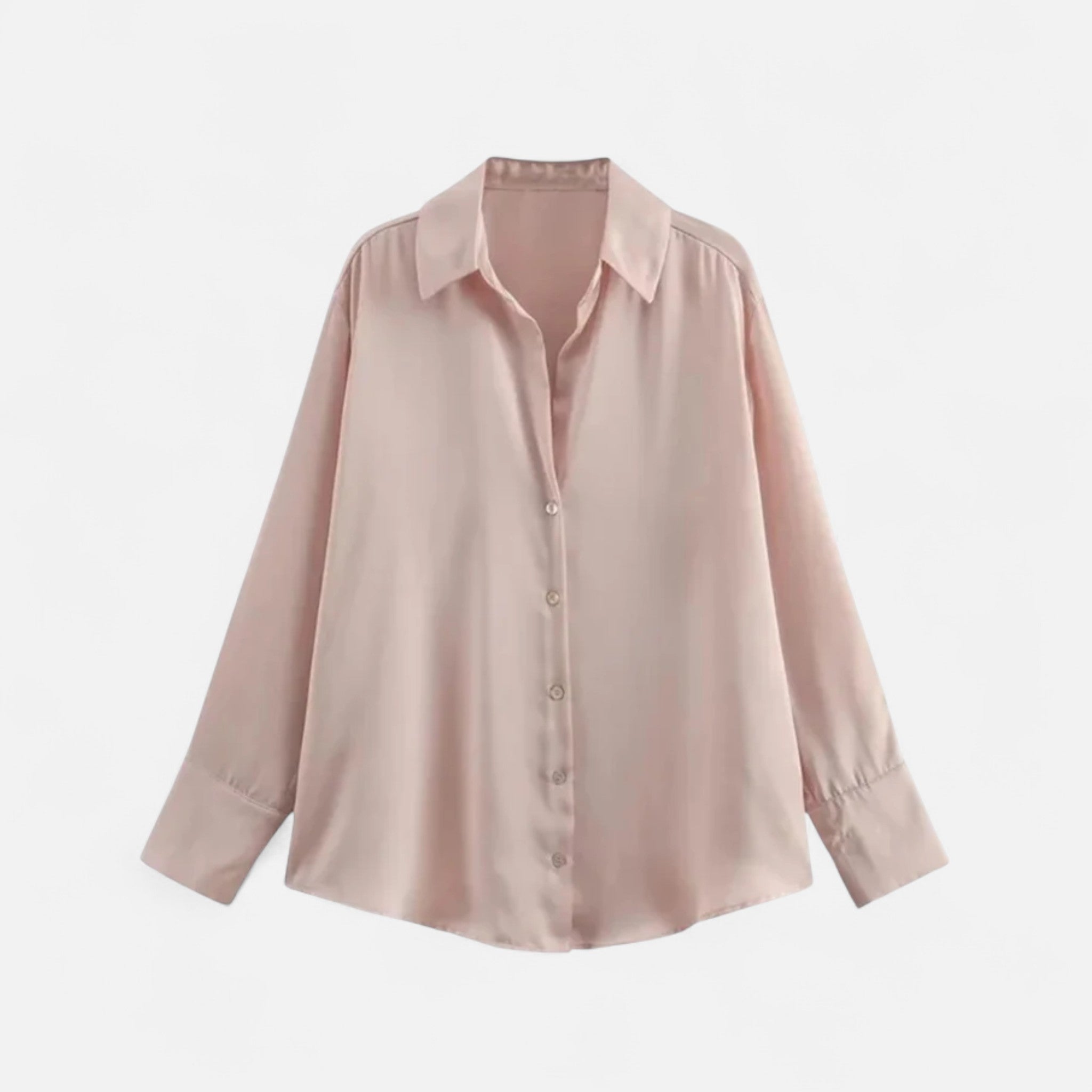 Women's Long Sleeve Button-Front Blouse - Classic Fit for Everyday Wear