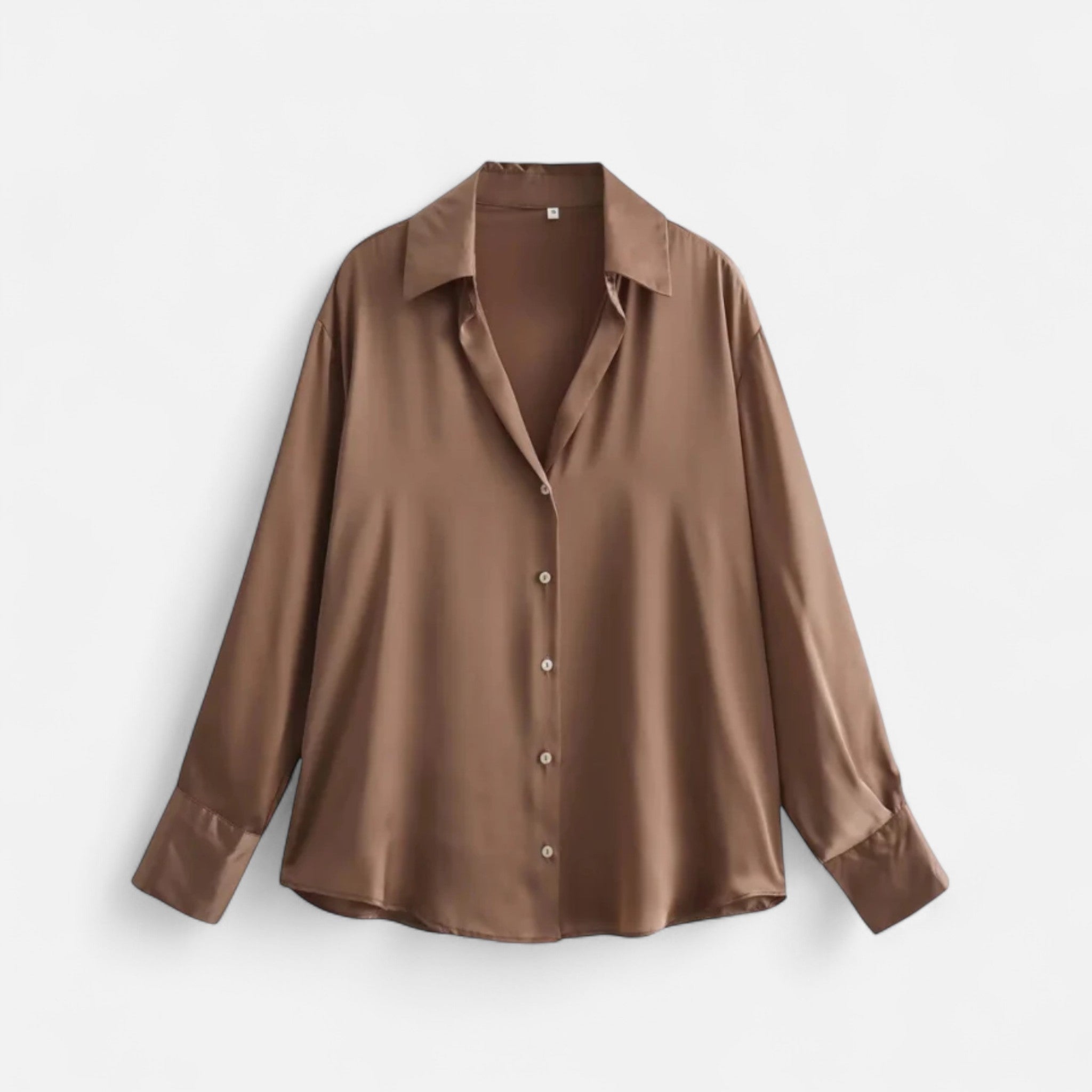 Women's Long Sleeve Button-Front Blouse - Classic Fit for Everyday Wear