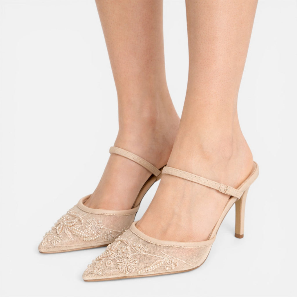 Women's Mesh Embroidered Pointed Ankle Boots for Comfortable Wear