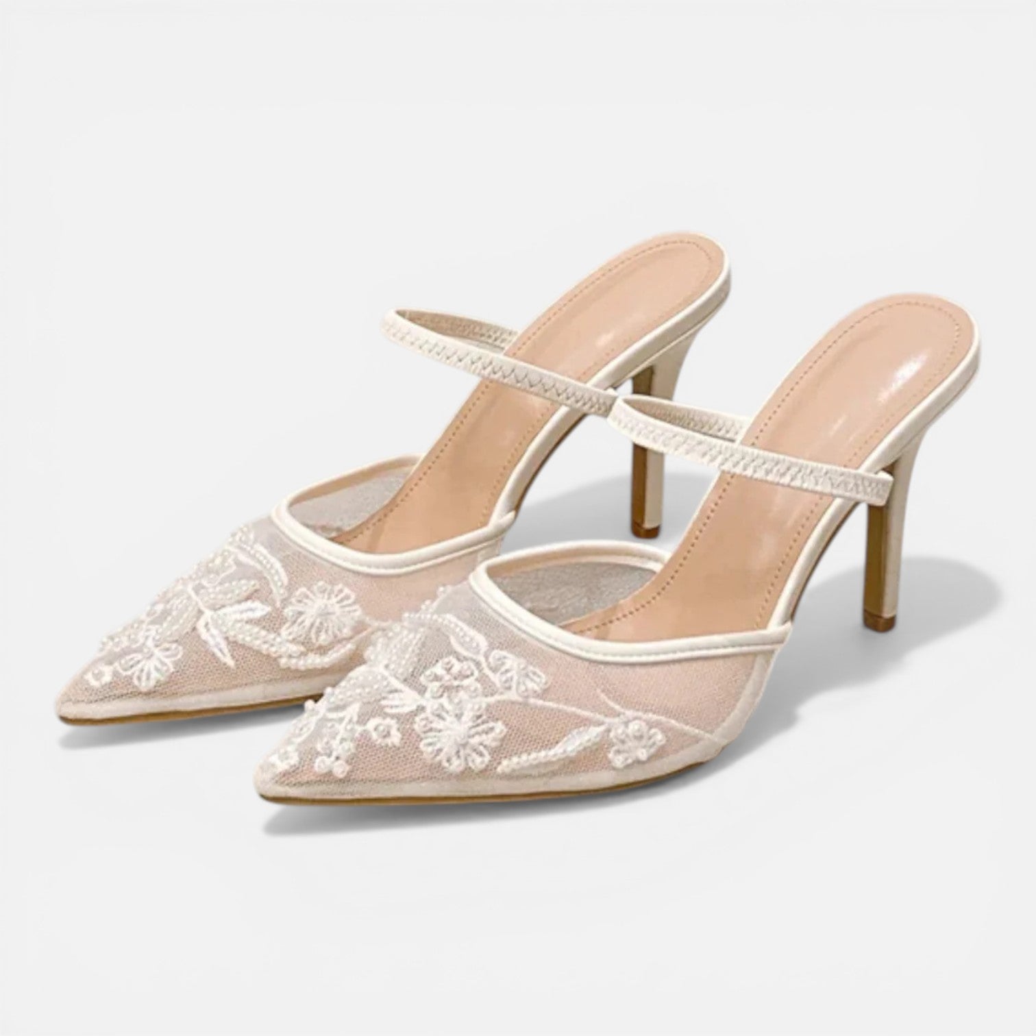 Women's Mesh Embroidered Pointed Ankle Boots for Comfortable Wear