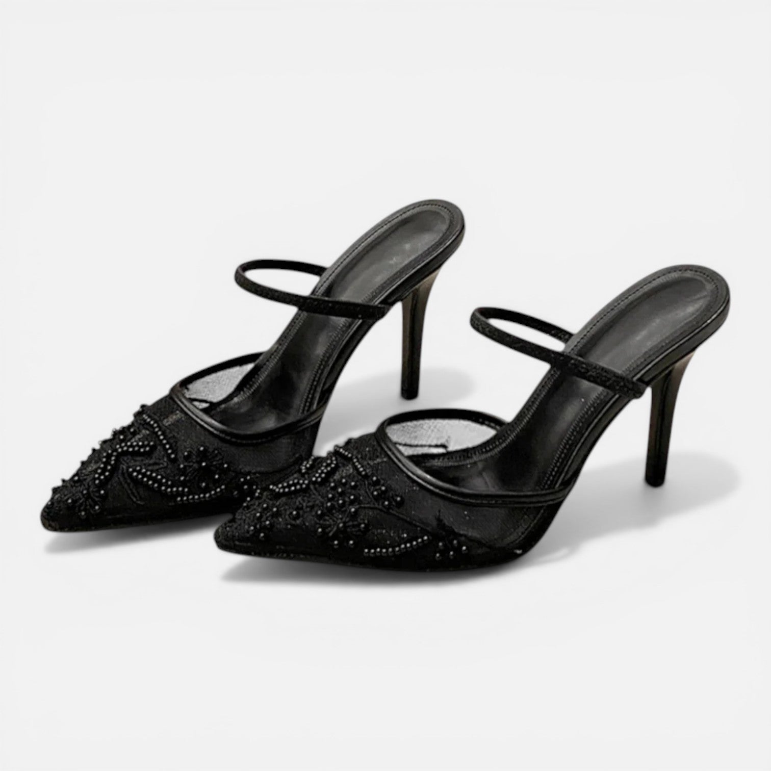 Women's Mesh Embroidered Pointed Ankle Boots for Comfortable Wear