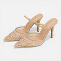 Women's Mesh Embroidered Pointed Ankle Boots for Comfortable Wear