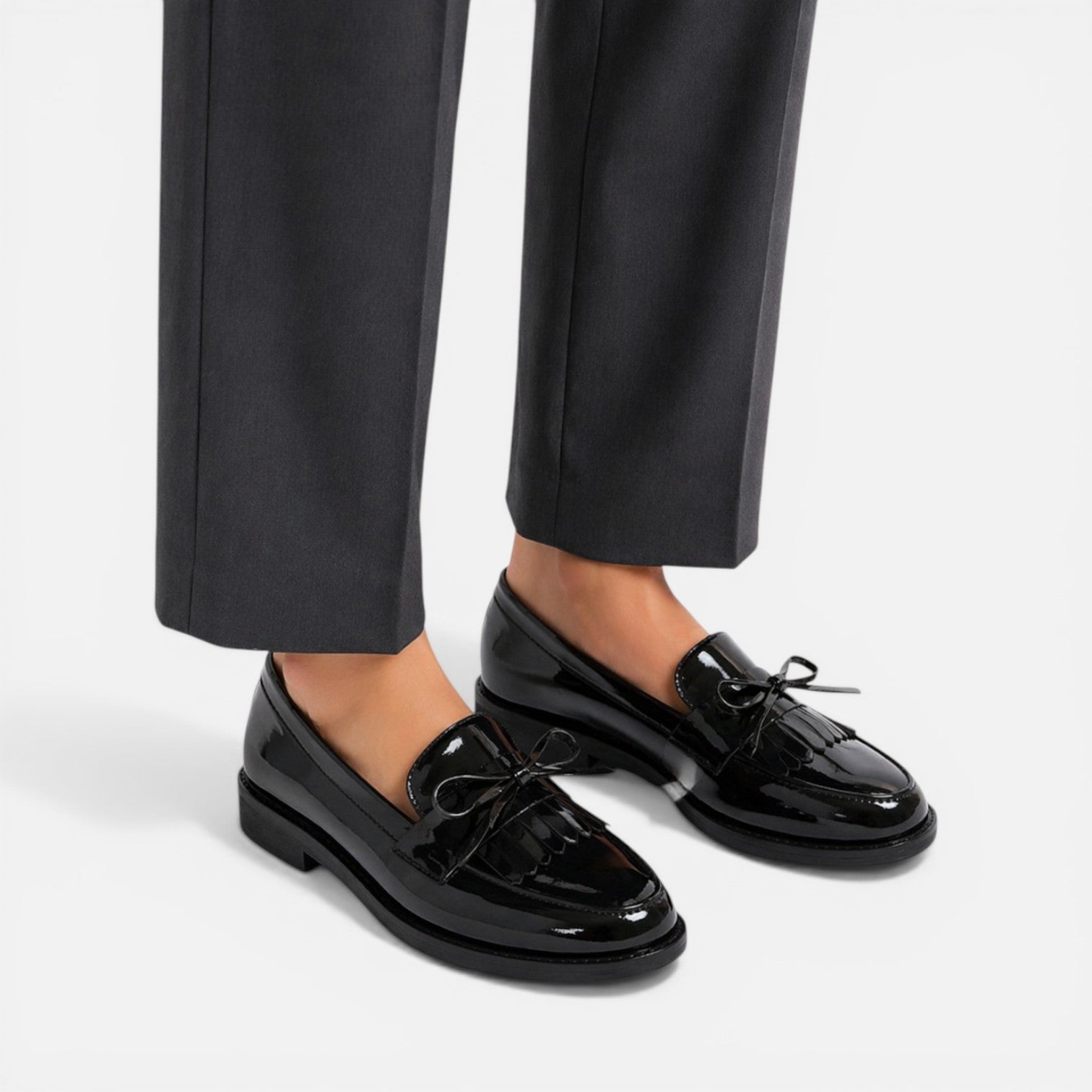 Women's Patent Leather Classic Slip-On Loafers for Dressy Occasions