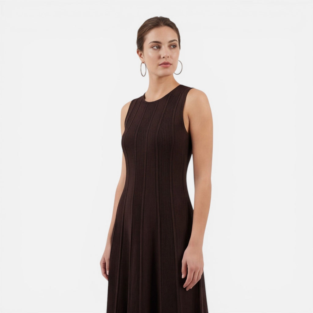 Women's Sleeveless Pleated Maxi Dress | Formal Wedding Guest Attire