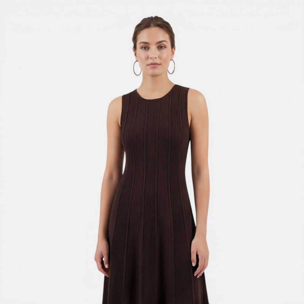 Women's Sleeveless Pleated Maxi Dress | Formal Wedding Guest Attire