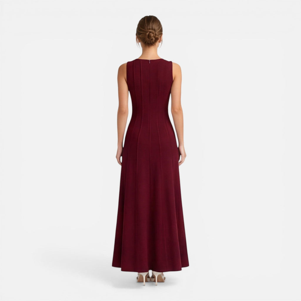 Women's Sleeveless Pleated Maxi Dress | Formal Wedding Guest Attire